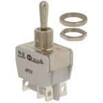 APEM Toggle Switch, Panel Mount, On-On, DPDT, Solder Terminal