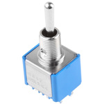 APEM Toggle Switch, Panel Mount, (On)-Off-(On), DPDT, Solder Terminal