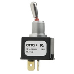 Otto Toggle Switch, Panel Mount, On-Off, SPST, Tab Terminal
