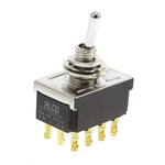 TE Connectivity Toggle Switch, Panel Mount, On-On, 4PDT, Solder Terminal, 125V ac