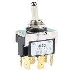 TE Connectivity Toggle Switch, Panel Mount, On-(On), DPDT, Tab Terminal