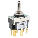 TE Connectivity Toggle Switch, Panel Mount, On-Off-(On), DPDT, Tab Terminal