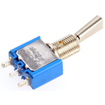 APEM Toggle Switch, Panel Mount, On-(On), SPDT, Solder Terminal