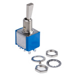 APEM Toggle Switch, Panel Mount, On-(On), DPDT, Solder Terminal