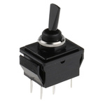 Arcolectric (Bulgin) Ltd Toggle Switch, Panel Mount, On-Off-On, DPDT, Tab Terminal