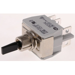 APEM Toggle Switch, Panel Mount, On-Off-On, DPDT, Tab Terminal