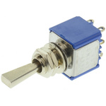 APEM Toggle Switch, Panel Mount, (On)-Off-(On), DPST, Solder Terminal