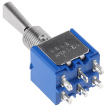 APEM Toggle Switch, Panel Mount, On-Off-(On), DPST, Solder Terminal