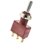 C & K Toggle Switch, Panel Mount, On-Off-On, SPDT, Solder Terminal