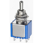 APEM Toggle Switch, Panel Mount, On-Off-On, DPDT, Solder Lug Terminal, 30V dc