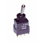 NKK Switches Toggle Switch, PCB Mount, On-Off-(On), SPDT, Through Hole Terminal, 28V ac/dc