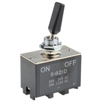 NKK Switches Toggle Switch, Panel Mount, On-Off, DPST, Screw Terminal, 30 V dc, 125V ac