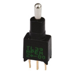 APEM Toggle Switch, PCB Mount, On-(On), SPST, Through Hole Terminal