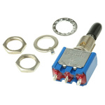 APEM Toggle Switch, Panel Mount, On-Off-On, SPDT, Solder Terminal