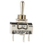 APEM Toggle Switch, Panel Mount, On-Off-On, SPST, Tab Terminal