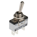 APEM Toggle Switch, Panel Mount, On-On, SPST, Tab Terminal