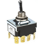 TE Connectivity Toggle Switch, Panel Mount, On-Off, 4PST, Tab Terminal