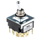 TE Connectivity Toggle Switch, Panel Mount, On-On, 4PDT, Tab Terminal