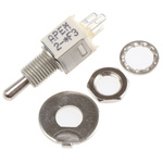 APEM Toggle Switch, Panel Mount, (On)-Off-(On), SPST, Solder Terminal