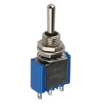 APEM Toggle Switch, Panel Mount, On-Off-(On), SPST, Solder Terminal