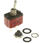 APEM Toggle Switch, Panel Mount, On-On, DPST, Tab Terminal, 28V dc