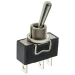 APEM Toggle Switch, Panel Mount, On-Off-On, SPDT, Tab Terminal