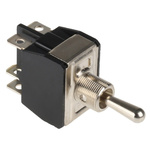 APEM Toggle Switch, Panel Mount, On-Off-On, DPDT, Tab Terminal