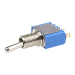 APEM Toggle Switch, Panel Mount, On-On, SPST, Solder Lug Terminal