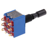 APEM Toggle Switch, Panel Mount, On-Off-On, 3PDT, Solder Lug Terminal, 30V dc