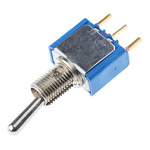 APEM Toggle Switch, PCB Mount, On-On, SPST, PC Terminal Terminal, 20V ac/dc