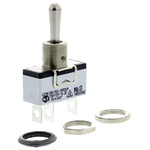 APEM Toggle Switch, Panel Mount, (On)-Off-(On), SPST, Solder Lug Terminal, 250V ac
