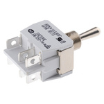 APEM Toggle Switch, Panel Mount, On-Off-On, DPST, Solder Lug Terminal, 250V ac