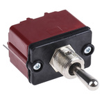 APEM Toggle Switch, Panel Mount, (On)-Off-(On), SPST, Tab Terminal, 28V dc