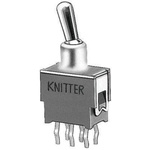 KNITTER-SWITCH Toggle Switch, PCB Mount, On-On, DPDT, Through Hole Terminal, 48V