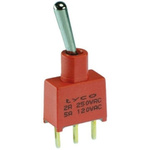 TE Connectivity Toggle Switch, PCB Mount, On-Off-On, SPDT, Through Hole Terminal