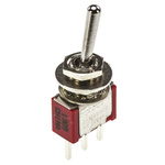 TE Connectivity Toggle Switch, PCB Mount, On-On, SPDT, Through Hole Terminal, 120 V ac, 28V dc