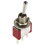 TE Connectivity Toggle Switch, PCB Mount, On-On, SPDT, Through Hole Terminal, 120 V ac, 28V dc