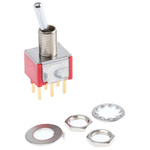 TE Connectivity Double Pole Double Throw (DPDT) Toggle Switch, Latching, PCB