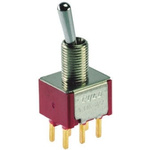 TE Connectivity Toggle Switch, PCB Mount, On-On, DPDT, Through Hole Terminal, 120 V ac, 28V dc