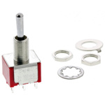 TE Connectivity Toggle Switch, Panel Mount, (On)-Off-(On), DPDT, Solder Terminal