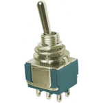 TE Connectivity Toggle Switch, Panel Mount, On-On, DPDT, Solder Terminal, 125V