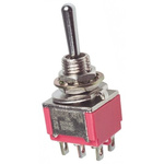 TE Connectivity Toggle Switch, Panel Mount, On-On-On, DPDT, Through Hole Terminal