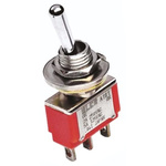 TE Connectivity Toggle Switch, Panel Mount, On-Off-On, DPDT, Solder Terminal