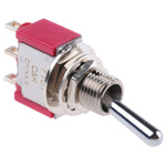 C & K Toggle Switch, PCB Mount, On-None-On, SPDT, Solder Terminal