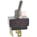 Carling Technologies Toggle Switch, Panel Mount, On-Off, DPST, Tab Terminal, 250V ac
