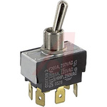 Carling Technologies Toggle Switch, Panel Mount, On-On, DPDT, Tab Terminal, 250V ac