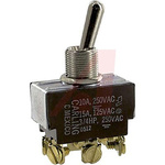 Carling Technologies Toggle Switch, Panel Mount, On-On, DPDT, Screw Terminal, 250V ac