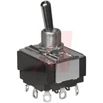 Carling Technologies Toggle Switch, Panel Mount, On-Off-On, 3PDT, Solder Lug Terminal, 250V ac