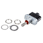 Otto Toggle Switch, Panel Mount, (On)-Off, SPST, Screw Terminal, 28 V dc, 115V ac
