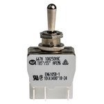 APEM Toggle Switch, Panel Mount, (On)-Off-(On), DPDT, Solder Lug Terminal, 250V ac